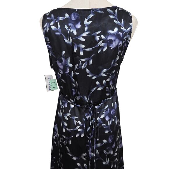 DBY Ltd. Vintage Deadstock 90s Y2K Whimsigoth Satin Babydoll Floral Maxi Dress 7 - Picture 5 of 9